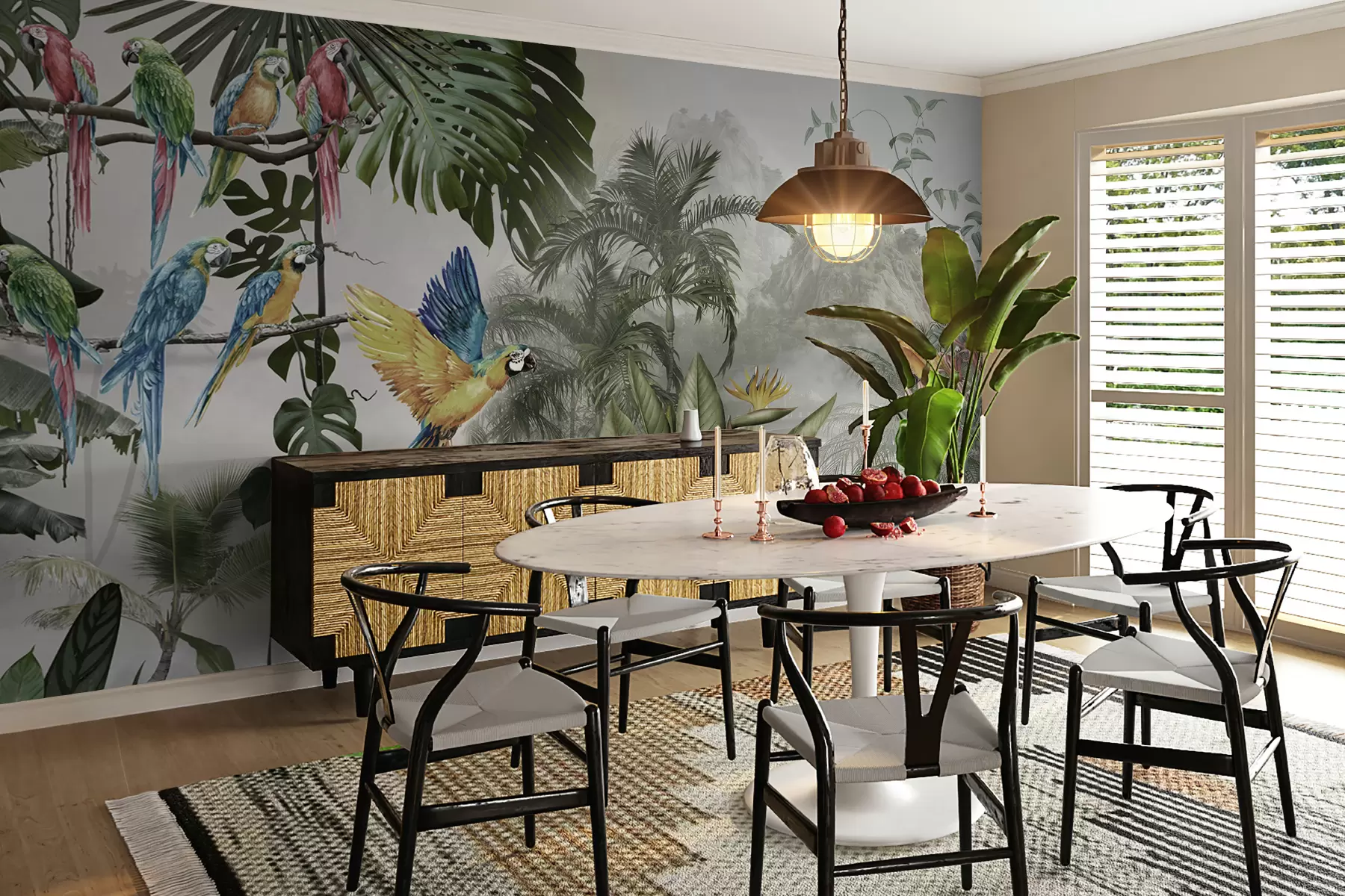 Фототапет Папагали в тропическата гора u95693