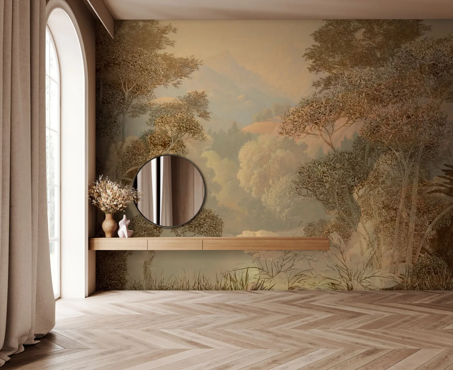 Фототапет Тропическа гора в кафяви тонове u97403