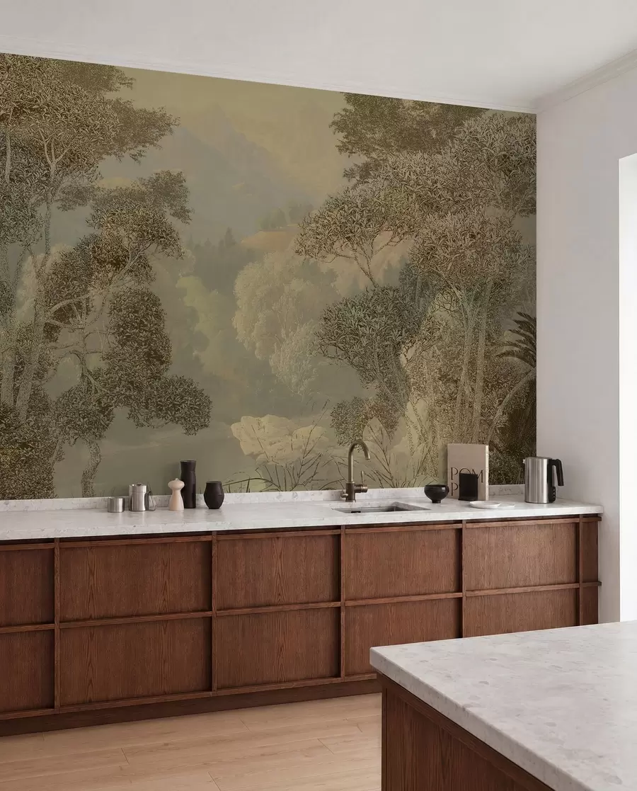 Фототапет Тропическа гора в кафяви тонове u97403