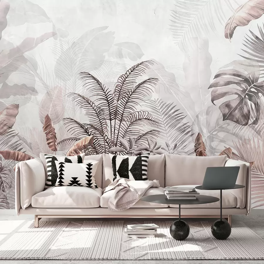 Фототапет Палми в сив цвят в сиво-кафяви цветове u71284v2