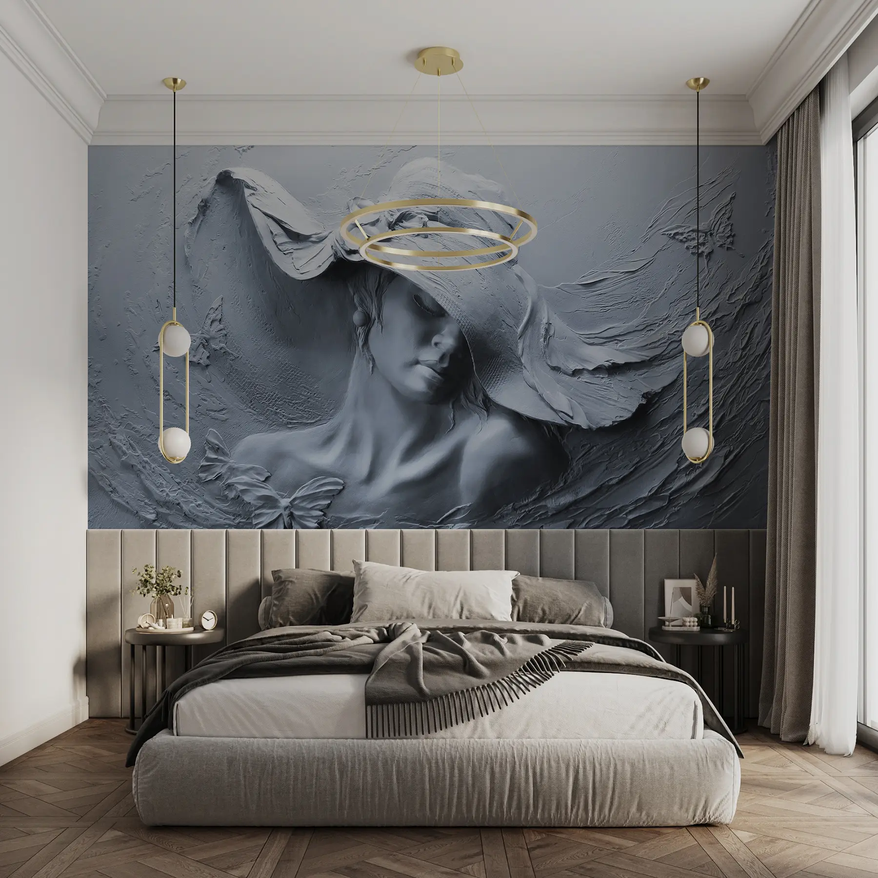 Фототапет Жена с шапка 3D u62592v2