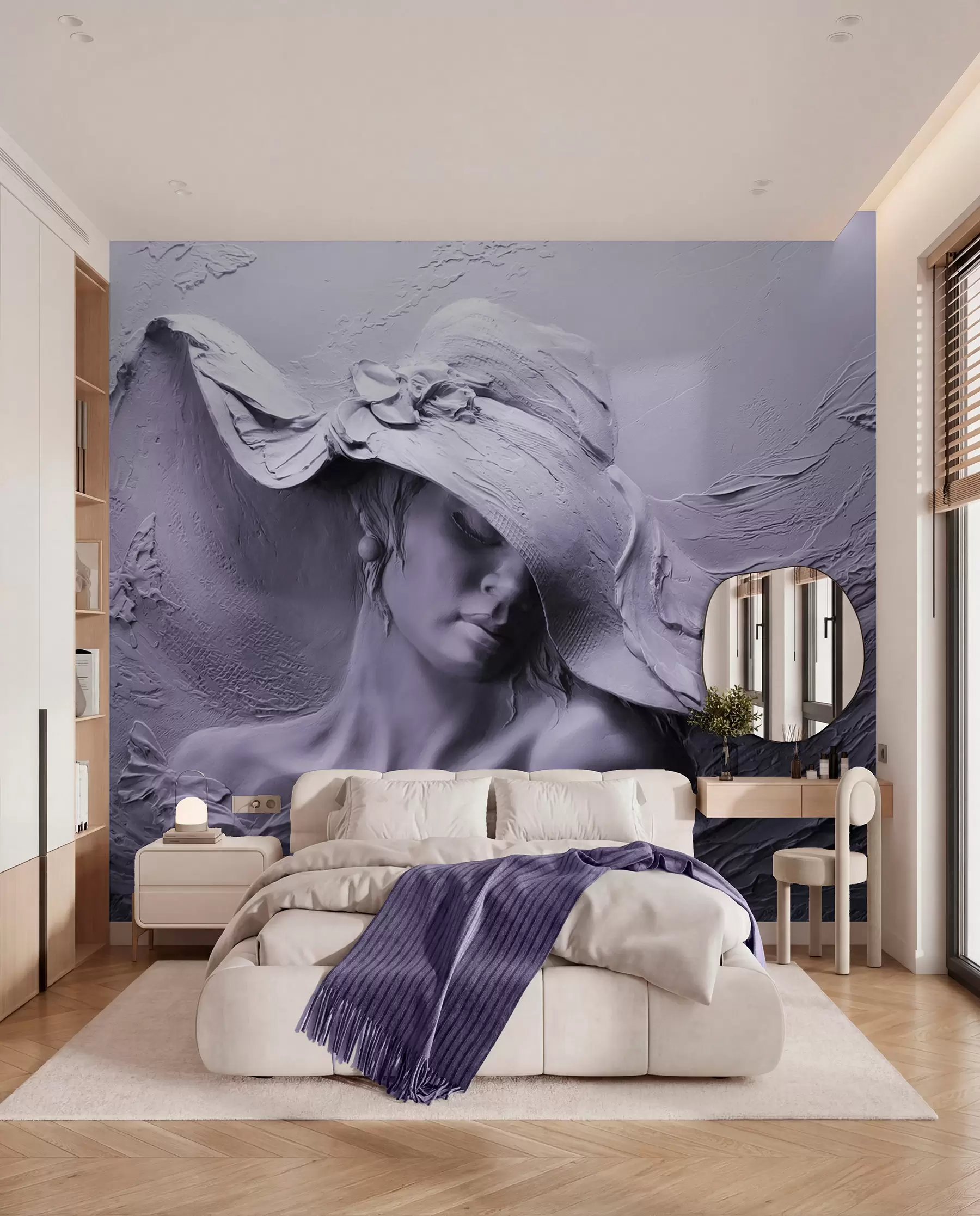 Фототапет Жена с шапка 3D u62592v3