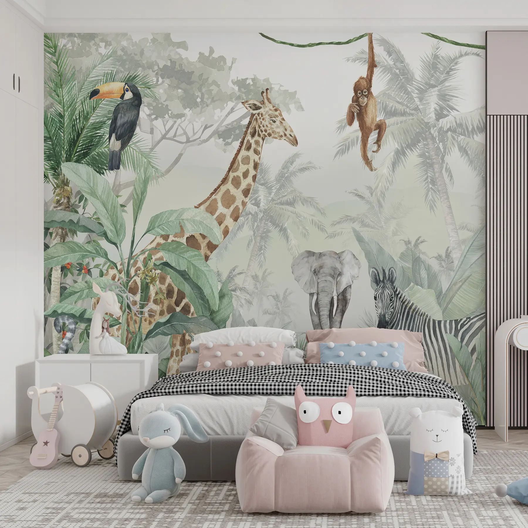 Фототапет Панорама на джунглата с животни u74709d1