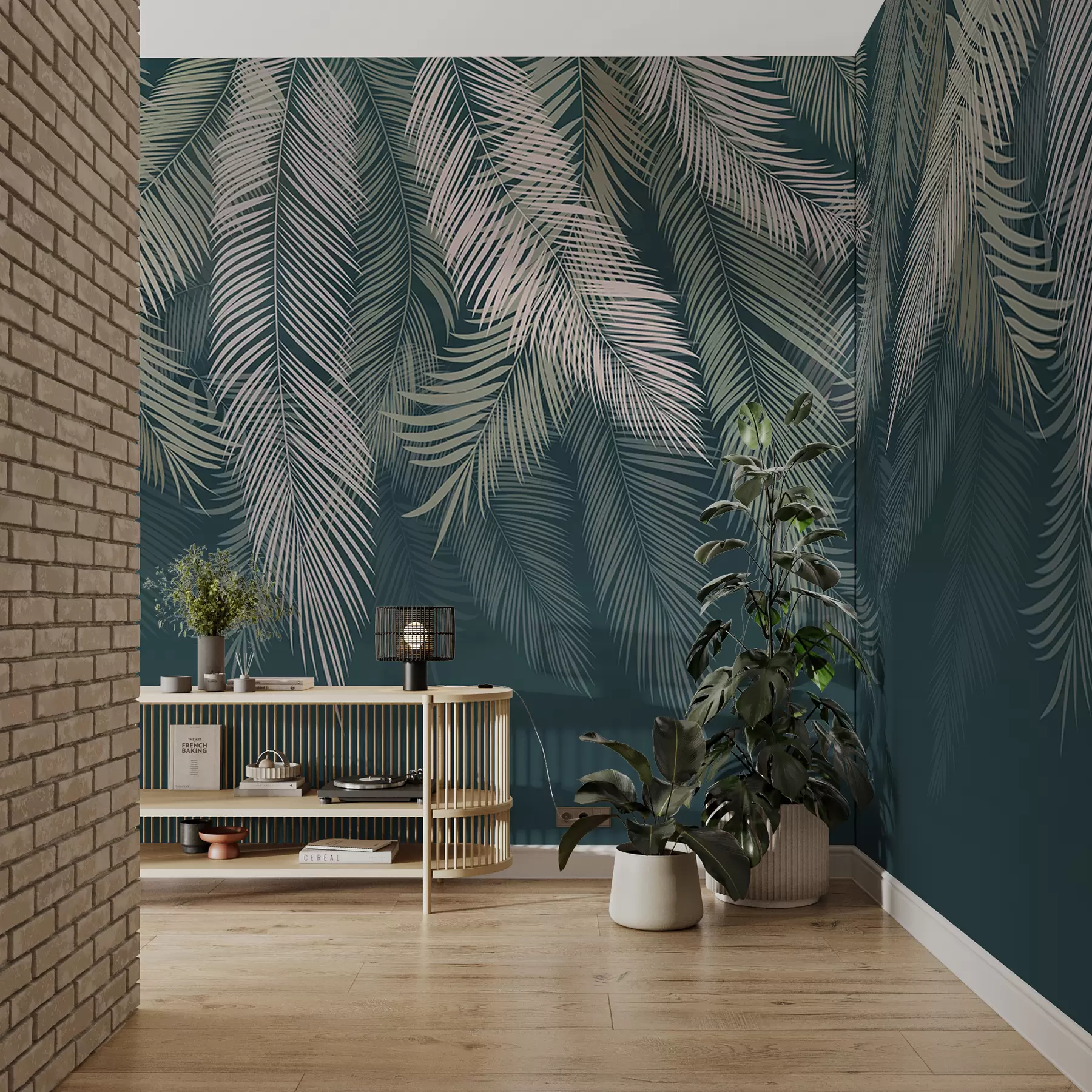 Фототапет Палмови листа на тъмнозелен фон u48556v2d2